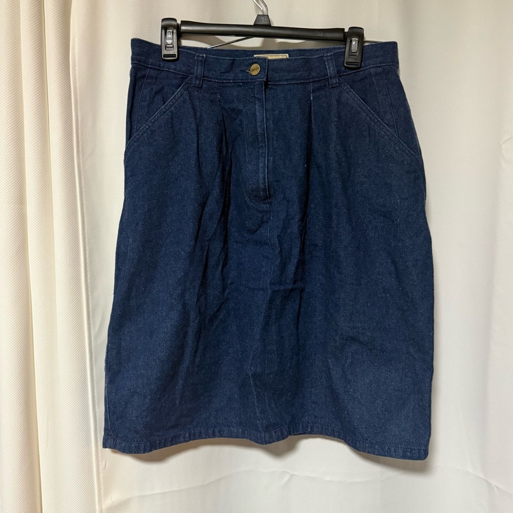 L.L. Bean Indigo Denim Midi Skirt